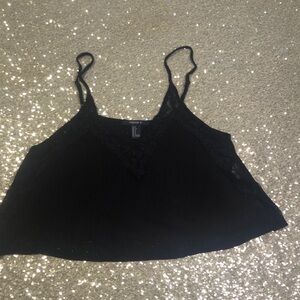 Elegant Black Lace Trim Top